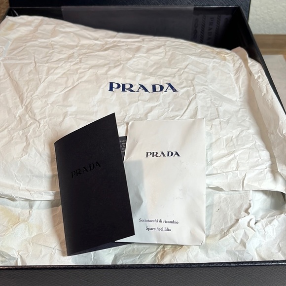 SOLDβ¨Pradaβ¨ NEW Calzature Donna Vit. Shine Lambskin Leather Heels EU Size 38.5 - Picture 16 of 17